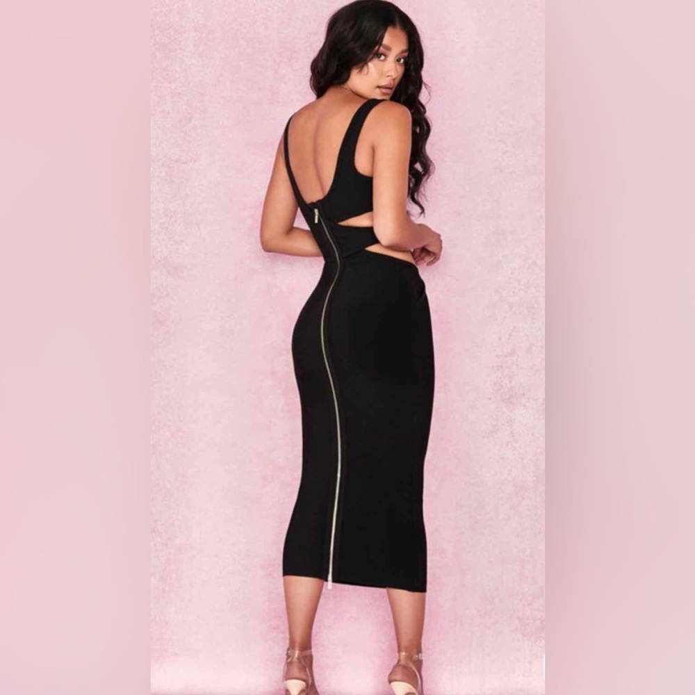 House of CB Miya Black Bandage Cut Out Dress